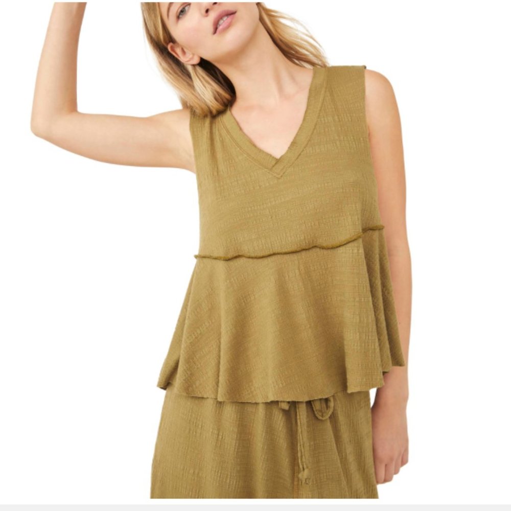 Free People Full Hearts Tank Top Green